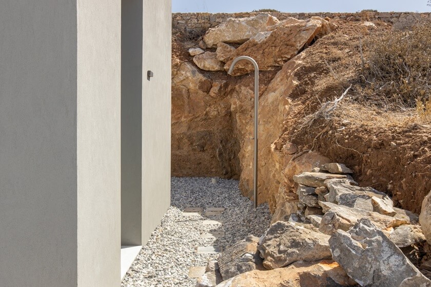 outside shower with a view moonhouse paros